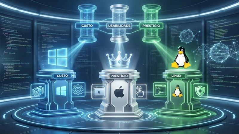 O Triunvirato Digital em 2025: Uma Análise Comparativa entre Windows, macOS e Linux sob a Ótica do Custo, Usabilidade e Prestígio